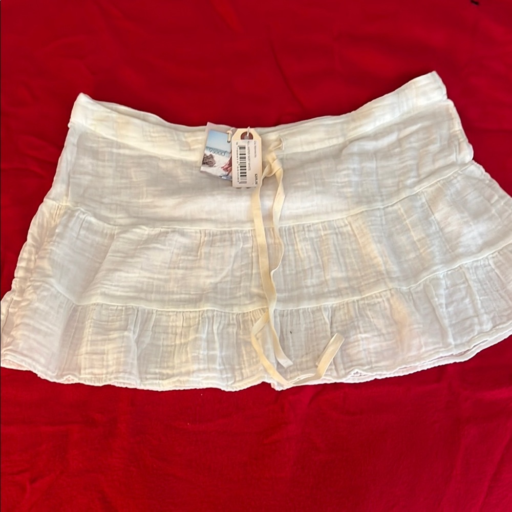 White Ruffled Mini Skirt